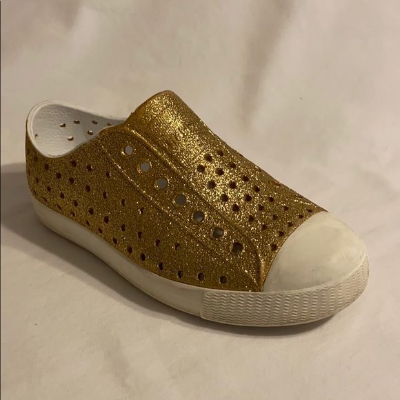 Native Shoes Native Girls Blink Sparkle Gold Shoes C 2